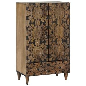 vidaXL Buffet Haut Marron 60 x 33,5 x 100 cm Bois de mangue massif