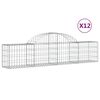 vidaXL Paniers à gabions arqués 12 pcs 200x30x40/60 cm Fer galvanisé