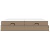 vidaXL Cadre de lit avec matelas avec matelas 2 pcs Tan PVC