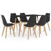 vidaXL Ensemble de salle &agrave; manger 7 pcs Noir