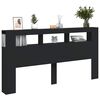 vidaXL Tête de lit à LED noir 200x18,5x103,5 cm bois d'ingénierie