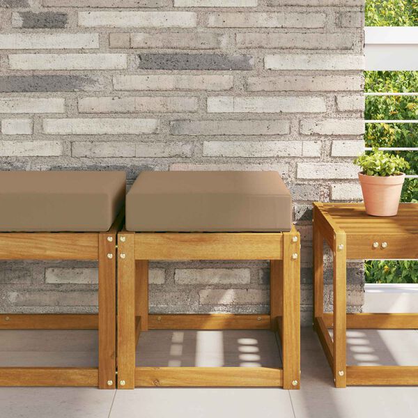 vidaXL Coussin de Si&egrave;ge d'Ext&eacute;rieur Taupe 40 x 40 x 8 cm