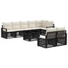 vidaXL Ensemble de canap&eacute; de jardin 9 pc Noir et blanc cr&egrave;me polyrotin