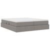 vidaXL Lit avec rangement et matelas Taupe 180 x 200 cm Polyester