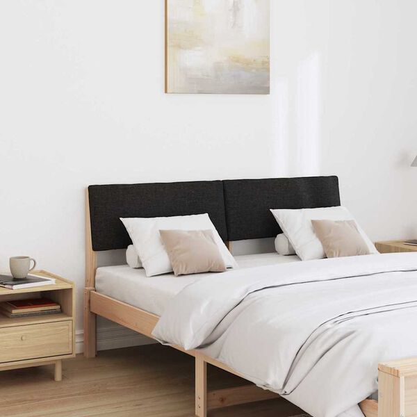 vidaXL T&ecirc;te de lit capitonn&eacute;e Noir 135 cm Pin massif
