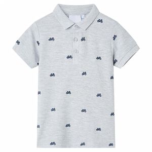 Polo pour enfants m&eacute;lang&eacute; gris 92