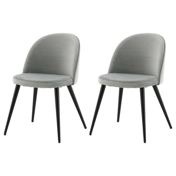 Venture Home Chaises &agrave; manger lot de 2 Velvet velours noir/gris