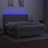 vidaXL Sommier &agrave; lattes de lit matelas LED Gris clair 160x200 cm Tissu