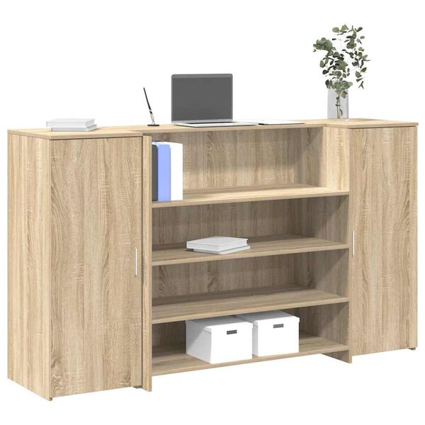vidaXL Bureau r&eacute;ception ch&ecirc;ne sonoma 180x50x103,5 cm bois d'ing&eacute;nierie