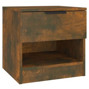 vidaXL Table de chevet Ch&ecirc;ne fum&eacute; Bois d'ing&eacute;nierie
