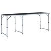 vidaXL Table pliable de camping Gris Aluminium 180x60 cm