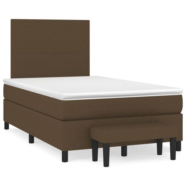 vidaXL Sommier &agrave; lattes de lit avec matelas Marron fonc&eacute; 120x200 cm