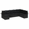 vidaXL Ensemble de canap&eacute; de jardin 8 pc Noir polyrotin