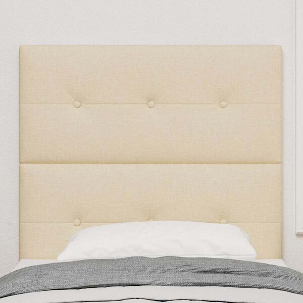 vidaXL T&ecirc;te de lit avec t&ecirc;te de lit Cr&egrave;me 100 cm Cuir synth&eacute;tique