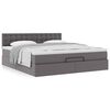 VidaXL Cadre de lit ottoman avec matelas gris 160x200 cm similicuir