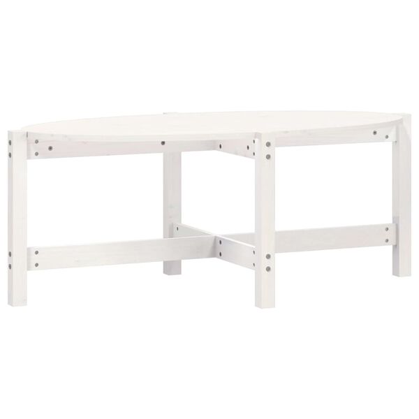 vidaXL Table basse Blanc 118x63x45 cm Bois massif de pin