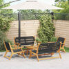 vidaXL Chaises de jardin avec table 5 pcs Noir Bois d'acacia massif
