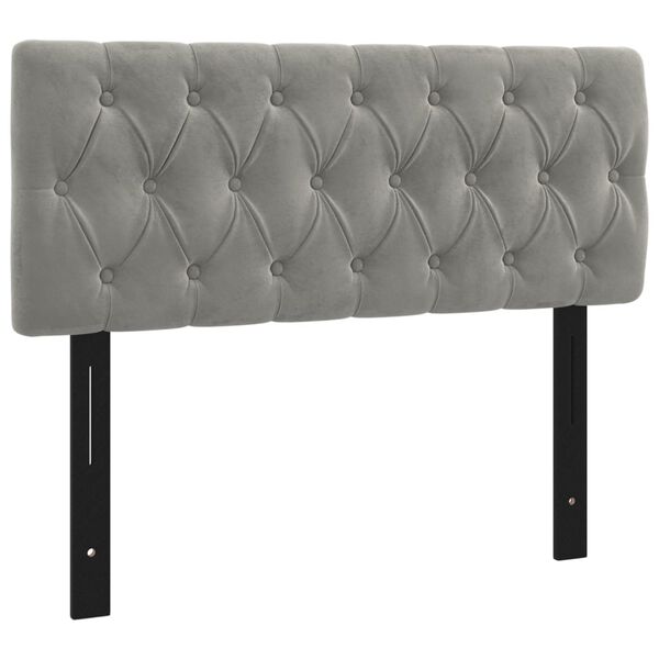 vidaXL T&ecirc;te de lit gris clair 100x7x78/88 cm velours
