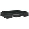 vidaXL Salon de jardin 8 pcs avec coussins r&eacute;sine tress&eacute;e noir