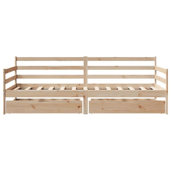 vidaXL Lit de jour avec tiroirs sans matelas 90x200 cm bois massif