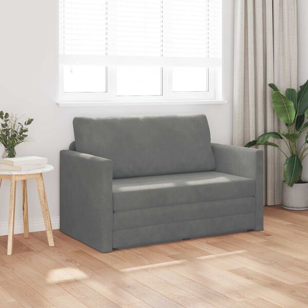 vidaXL Canap&eacute;-Lit 110cm Gris fonc&eacute; Velours