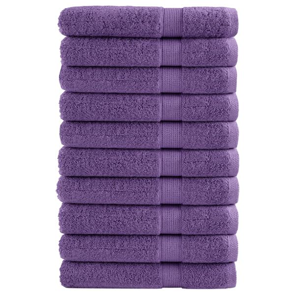vidaXL Serviettes de sauna de qualit&eacute; sup&eacute;rieure SOLUND 10 pcs violet