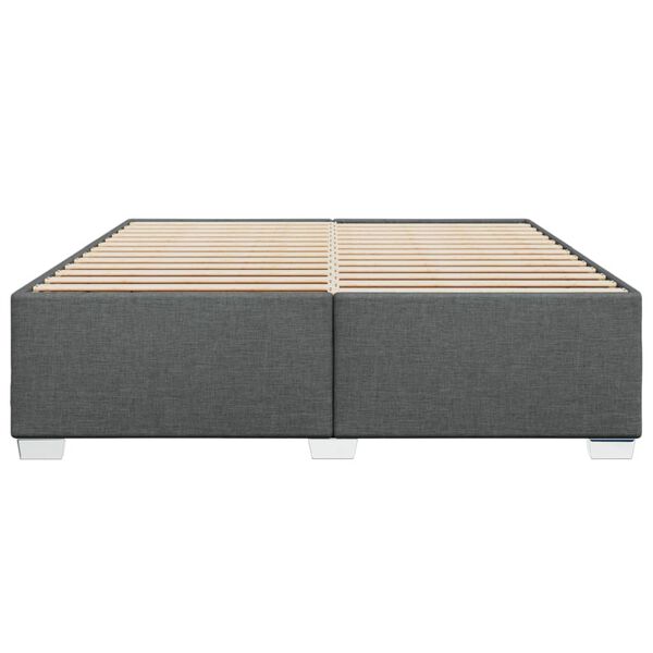 vidaXL Cadre de lit sans matelas gris fonc&eacute; 200x200 cm tissu