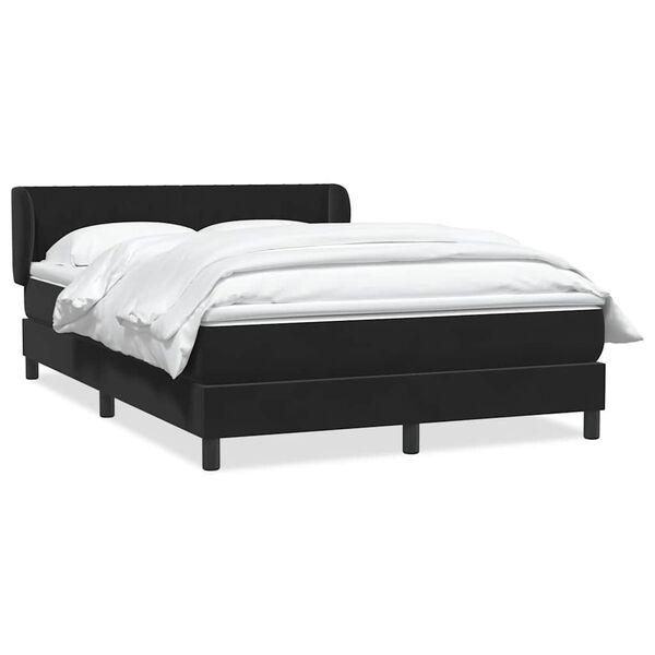 vidaXL Sommier &agrave; lattes de lit avec matelas noir 160x210 cm velours