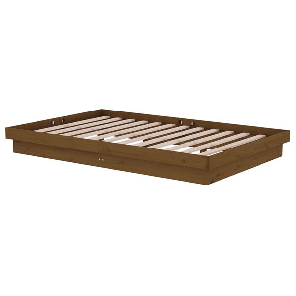 vidaXL Cadre de lit sans matelas marron miel bois massif