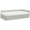 vidaXL Cadre de lit d'angle avec matelas 2 pcs Gris clair Velours