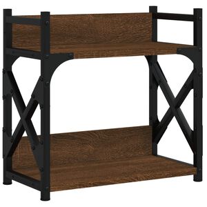 vidaXL Support d'imprimante &agrave; 2 niveaux ch&ecirc;ne marron 40x20x40 cm