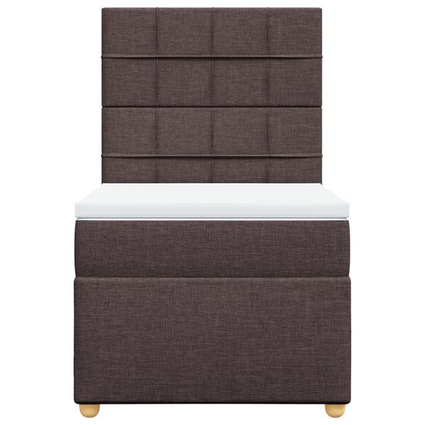 vidaXL Sommier &agrave; lattes de lit avec matelas Marron fonc&eacute; 90x190 cm