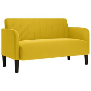vidaXL Canap&eacute; causeuse jaune 109 cm velours