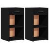 vidaXL Tables de chevet 2 pcs noir 35x34x65 cm bois d&rsquo;ing&eacute;nierie