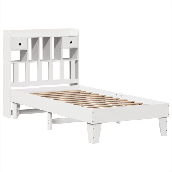 vidaXL Cadre de lit sans matelas blanc 75x190 cm bois de pin massif