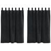 vidaXL Rideaux occultants 2 pc Noir 140 x 140 cm Velours