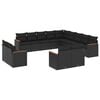 vidaXL Salon de jardin avec coussins 13 pcs noir r&eacute;sine tress&eacute;e