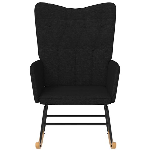 vidaXL Chaise à bascule Noir Tissu