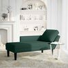 vidaXL Fauteuil long et coussin et accoudoir droit vert fonc&eacute; velours