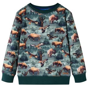 Sweatshirt pour enfants vert fonc&eacute; 92