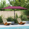 vidaXL Parasol de jardin Rouge bordeaux 385 x 209 x 244 cm tissu