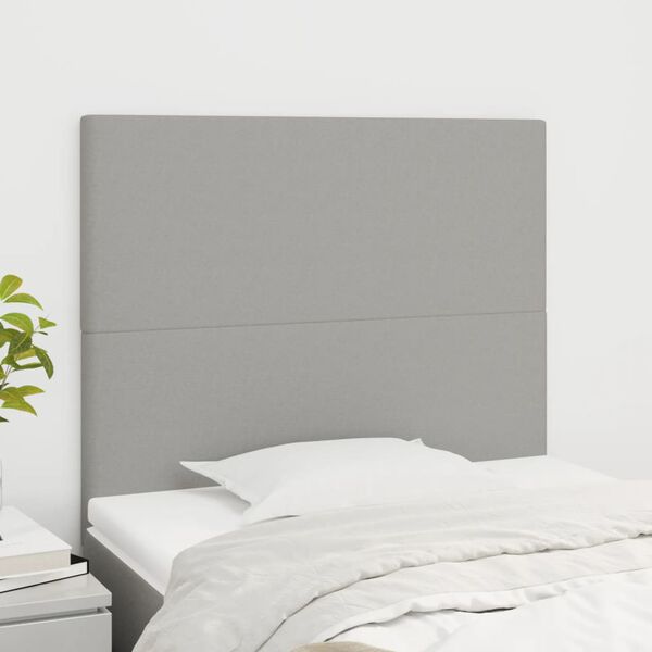 vidaXL Tête de lit Gris clair 80x5x118/128 cm Tissu