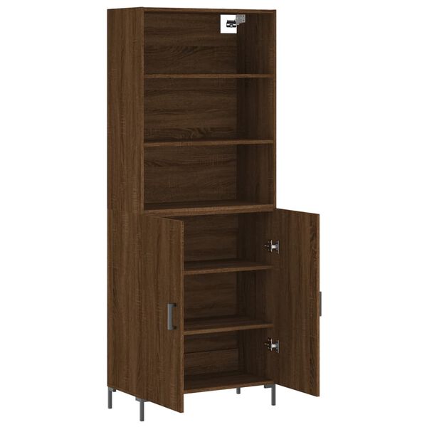 vidaXL Buffet haut Ch&ecirc;ne marron 69,5x34x180 cm Bois d'ing&eacute;nierie