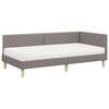 vidaXL Cadre de lit d'angle avec matelas Autre 2 pcs Taupe tissu