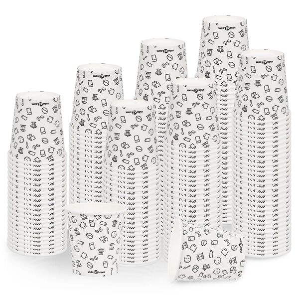 vidaXL Tasses &agrave; caf&eacute; en papier 200 ml 250 pcs Blanc et noir