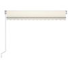 vidaXL Auvent manuel r&eacute;tractable avec LED 300x250 cm Cr&egrave;me