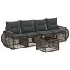 vidaXL Ensemble de canap&eacute; de jardin 5 pc Gris et Gris fonc&eacute; polyrotin