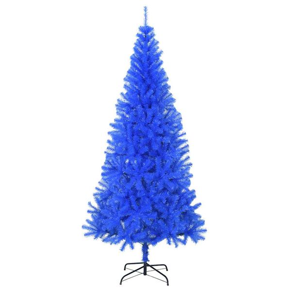 vidaXL Sapin de No&euml;l artificiel avec support bleu 240 cm PVC