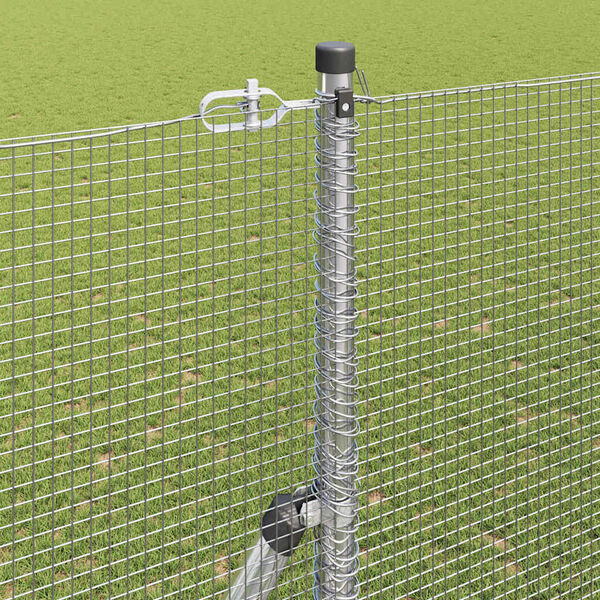 vidaXL Poteau de cl&ocirc;ture. Argent&eacute;