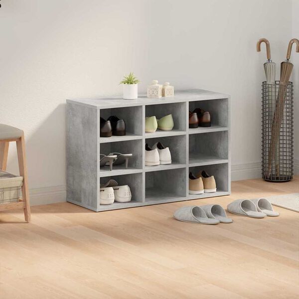 vidaXL Cabinet &agrave; chaussures avec &eacute;tag&egrave;re Gris b&eacute;ton 77,5 x 30 x 51 cm